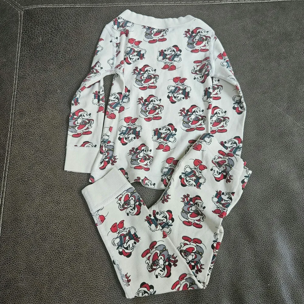 Hanna Andersson Disney Christmas Mickey Minnie Organic Cotton Pajama Set 3T 90cm
